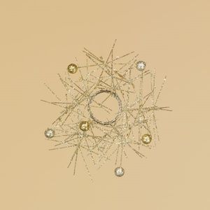 *Gold Glittered Metal Ball Taper Candle Ring #42231 (NWT) 50% OFF SALE